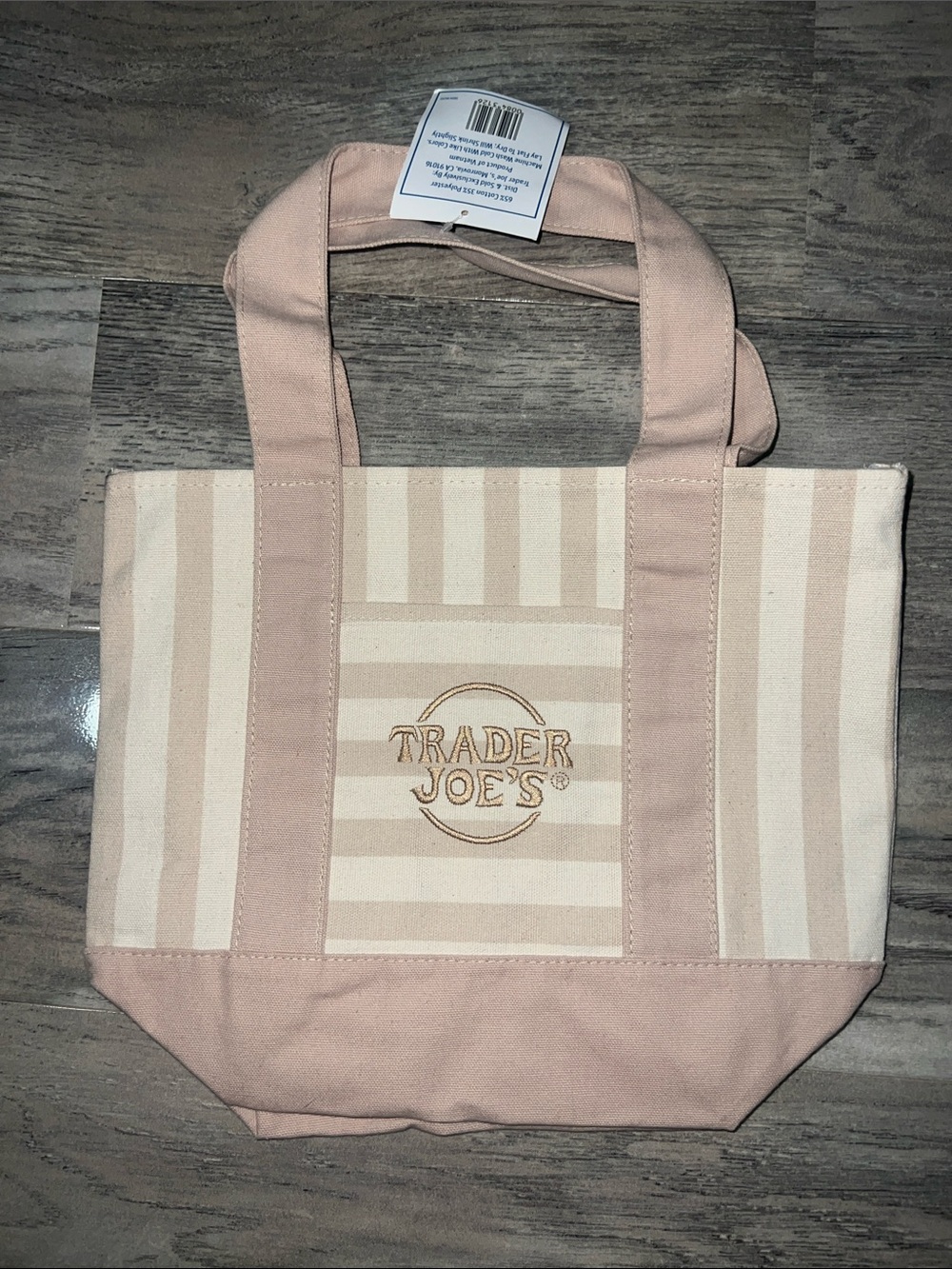 Trader Joe’s - Light Brown Stripe Canvas Tote Bag